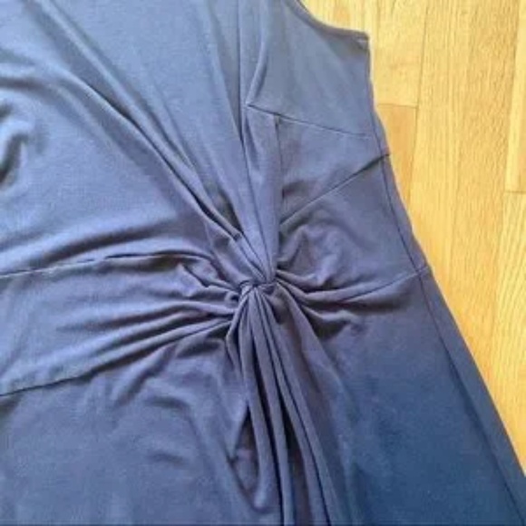 Mossimo Navy Sleeveless Side Knot Ruched Knee-Length Dress – Size M - Picture 7 of 9